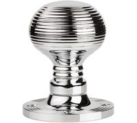 PAIR Textured Rimmed Mortice Door Knob 52mm Dia Chrome Beehive Handle
