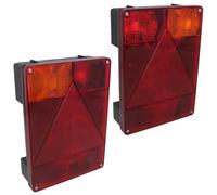 Pair Trailer Lights Radex for Ifor Williams & Indespension Lamp 5 Pin Plugs