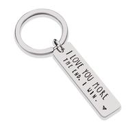 Pair Valentines Keyrings, I Love You More The End I Win Gifts for Her, Heart & Key Chain Ring, Funny Couples Keychains, Anniversary Birthday Fillers Gifts for Girlfriend Boyfriends Husband Wife