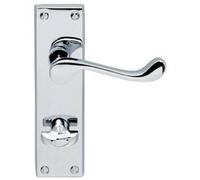 Pair Victorian Scroll Lever On Bathroom Backplate 155 X 41mm Polished Chrome