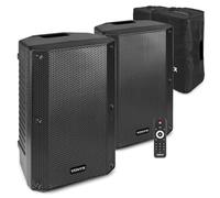 Pair Vonyx 10" Passive PA Speakers with Heavy-Duty Protective Covers, a Complete Solution for DJs, Musicians, and Events. Durable Construction, Rich Audio Performance, and Secure Transport Protection.