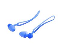 Pair Waterproof Swimming Ear Plugs with Cord for Kids and Divers | Silicone PVC Mushroom Shape, Blue, Surfing and Shower Use, Helps Keep Water out Prevent Swimmer's Ear