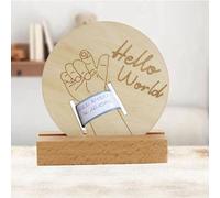 Paired-Slot Baby Birth Holder for Memory Display, D | Natural Wood Display Format, Dedicated Hospital Holder, Meaningful Presentation for Saved Birth Mementos