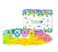 Pairez Toys Classic Basic Building Bricks Playset, 1000 Pieces Bulk Blocks Set in Pastel Color