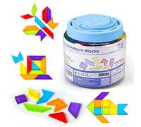Pairez Toys Transparent Pattern Blocks, Geometric Shapes Blocks, Tangram Puzzles, Practice Sorting Counting Patterning, Math Manipulatives for Kids, Back to School Supplies, Teacher Supplies