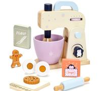 PairPear Wooden Kitchen Playset for Kids Pretend Play Baking Mixer Set , Kids Role Play Kitchen Accessories Gift for Girls and Boys Ages 3+
