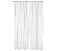 Pairs to Go 118"" Light Filtering Double Rod Pocket Window Panel Curtain Living Room, Polyester, White, 59" W x 95" L (Pack of 2)