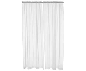 Pairs to Go 118"" Light Filtering Double Rod Pocket Window Panel Curtain Living Room, Polyester, White, 59" W x 95" L (Pack of 2)
