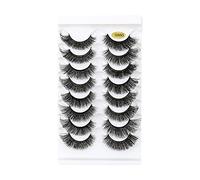 Pairs Volume 8D Pack Dramatic Lashes Cat False Multipacks Wispy Faux Minks Long 8 Thick Eyelashes Lashes Eyelashes Colouring Black Blue (A, One Size)