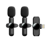 Pairtty 2 Pack Wireless lavalier Microphone Suitable for iPad and iPhone, no Need to Set up Plug and Play, for All-Around Recording of Vlog in Online Live interviews