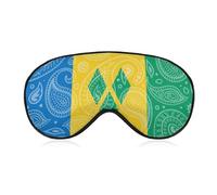 Paisley and Saint Vincent Grenadines Flag Sleep Eye Mask Sleeping Light Blocking Cover Night Blindfold for Travel Nap