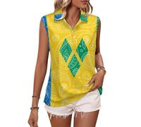 Paisley and Saint Vincent Grenadines Flag Women Golf Shirt Polo Tank Top Tennis Sleeveless T-Shirt Collared Vest S
