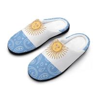 Paisley Argentina Flag Men's House Slippers Indoor Outdoor Slip On Shoes with Rubber Sole 7-8(40-41)