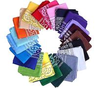 Paisley Bandana Head Scarf Headbands Handkerchief Cowboy Cotton Bib Party Face Covering Headwear For Motorcycling Mens Womens Unisex (Random)