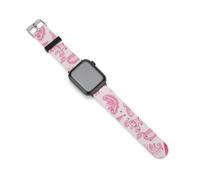 Paisley Breast Cancer Ribbon Silicone Watch Strap 38mm 40mm 42mm 44mm Quick Release Compatible with IWatch Series 10 9 Ultra 8 7 6 5 4 3 2 1 SE