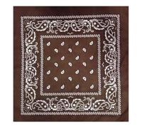 Paisley Chocolate Brown Bandana - Classic Pattern, Breathable, Soft Cotton, Stylish Headwrap, Scarf, Durag, Neck Gaiter, Headband, Versatile Fashion Accessory for Men & Women, Outdoor, Festivals -8226