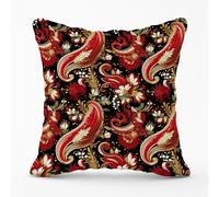 Paisley Christmas Stars Red Outdoor Cushion Warren Reed - Designer Red 45cm x 45cm