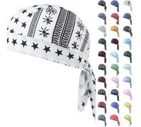 Paisley Cooling Headscarf Cap Set Bandana Beanie Motorcycle Pirate Head Wrap Safety Helmet Liner Elastic Fit, 21-A, One Size
