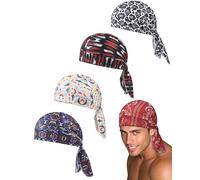 Paisley Cooling Headscarf Cap Set, Elastic Cycling Sports Cap, Motorcycle Pirate Head Wrap, Elastic Fit Hand, Quick-Dry (Mix-A)