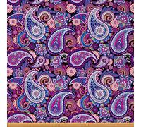 Paisley Decorative Fabric Boho Floral Upholstery Fabric Mandala Exotic Ethnic Indoor Outdoor Fabric Bohemian Waterproof Outdoor Fabric DIY Art Waterproof Fabric Purple Pink 3 Yards