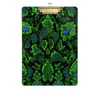 Paisley Fluorescent Green Flower mini Nursing clipboard Transparent for 5th Grade Classroom Essentials for Teachers Size 9 x 12.5 Tabla para escribir con Clip