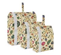 Paisley Gem Color Beige Retro 3 Piecing Packing Travel Bag Portable Bags For Clothes Travel Organizer Bag Set Travel Essential