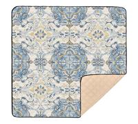 Paisley Glory Blue Seamless Picture Seamless Pattern_1 Large Stylish Baby Gym & Activity Mat for Indoor Outdoor Washable Travel Play Mat for Babies Infants Toddlers, 50'' x 50''