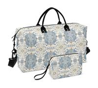 Paisley Glory Blue Seamless Picture Seamless Pattern_1 Oversized Travel Duffel Bag Carry On Personal Item Bag Large Gym Bag with Toiletry Bag for Yoga Waterproof