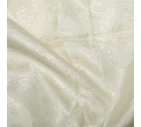 Paisley Jacquard Dress Lining Fabric Polyviscose Upholstery - Per Metre (Cream)