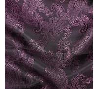Paisley Jacquard Dress Lining Fabric Polyviscose Upholstery - Per Metre (Pink on Purple)