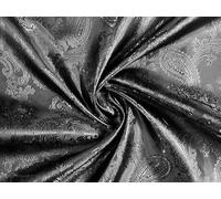 Paisley Jacquard Satin Lining Fabric Material Black 1MTR