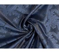 Paisley Jacquard Satin Lining Fabric Material Navy Blue 5MTR