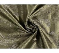Paisley Jacquard Satin Lining Fabric Material Olive Green 1MTR