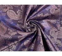 Paisley Jacquard Satin Lining Fabric Material Purple 5MTR