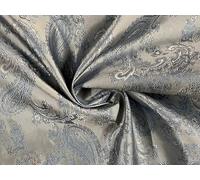 Paisley Jacquard Satin Lining Fabric Material Sky Blue 1MTR
