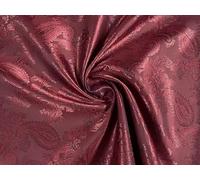 Paisley Jacquard Satin Lining Fabric Material Wine RED 5MTR