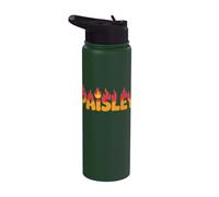 Paisley On Fire Name Word Art - Cute Personalized Flame Stainless Steel Insulated Water Bottle