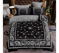 Paisley Pattern Single Bedding Set Retro style 3 Piecse Duvet Cover Sets Ultra Soft Microfiber Reversible Luxury Quilt Cover 135x200 and 2xPillow Cases Bedding Sets with Zipper Closure F1929