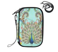 Paisley Peacock Spread RFID Blocking Family Passport Holder, Waterproof Travel Document Organizer Wallet for Women Men, Credit Card Case Travel Essentials