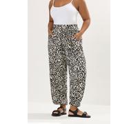 Paisley Print Cuffed Harem Trousers Yours Black 20