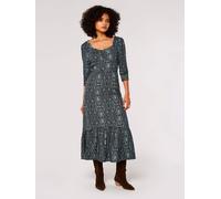 Paisley Print Midi Dress Apricot Navy 10