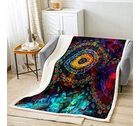 Paisley Sherpa Blanket Tie Dye Fleece Throw Blanket for Kids Boys Girls Boho Paisley Plush Blanket Boho Mandala Fuzzy Blanket for Sofa Bed,Double 60x79 Inch