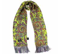 Paisley Silk Scarf - Chartreuse One Size