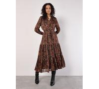 Paisley Sparkle Midaxi Dress Apricot Black 14