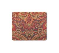 Paisley Textile Texture Mouse Pad Indian Traditional Pattern Asian Batik Style Gaming Mouse Mat Non-Slip Rubber Base Thick Mousepad for Laptop Computer PC 9.4"x7.9"