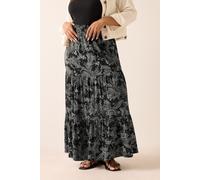 Yours Curve Black Paisley Tiered Maxi Skirt - Women's - Plus Size Curve