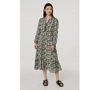 Paisley Velvet Stud Trim Midi Dress Izabel London Green 12