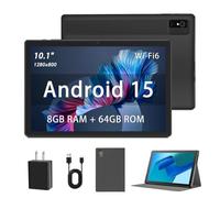 paitanry Android 15 Tablet - Tablets for Adults, 10.1 Inch IPS HD Display, 8GB RAM, 64GB Storage, Octa-Core CPU, WiFi 6, GPS, Dual Speakers - Computer Tablet with Case