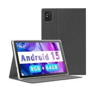 paitanry Android Tablet, 10.1 inch Tablet with Case, Android 15 Tablets for Adults, Octa-Core, 8GB RAM 64GB ROM, 1TB Expandable, WiFi 6, GPS, Dual Camera, 5000mAh Battery - Black
