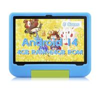 Paitanry Kids Tablet 10 Inch - Android 14, Octa-Core 4GB+64GB, IPS HD, WiFi 6, Dual Camera, GMS, Parental Control (Blue EVA Case)